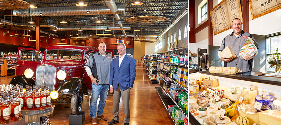 Dan Campo, owner of South Lyndale Liquors, and MidCountry Bank’s Todd Streed, Chief Commercial Banking Officer